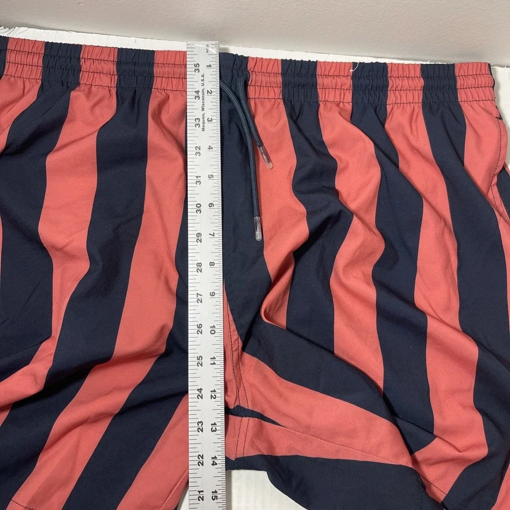 RSVLTS‎ The Roosevelts Men XXL Swim Trunk Shorts Navy Striped Dare Pocket 7